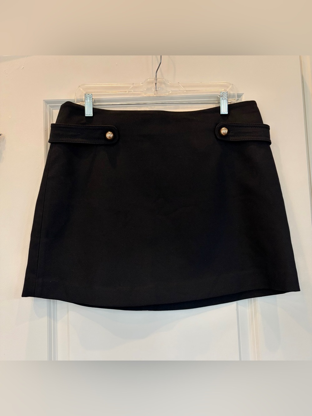 H&M Classic Black Mini Skirt with Button Detail
